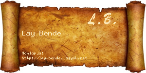 Lay Bende névjegykártya